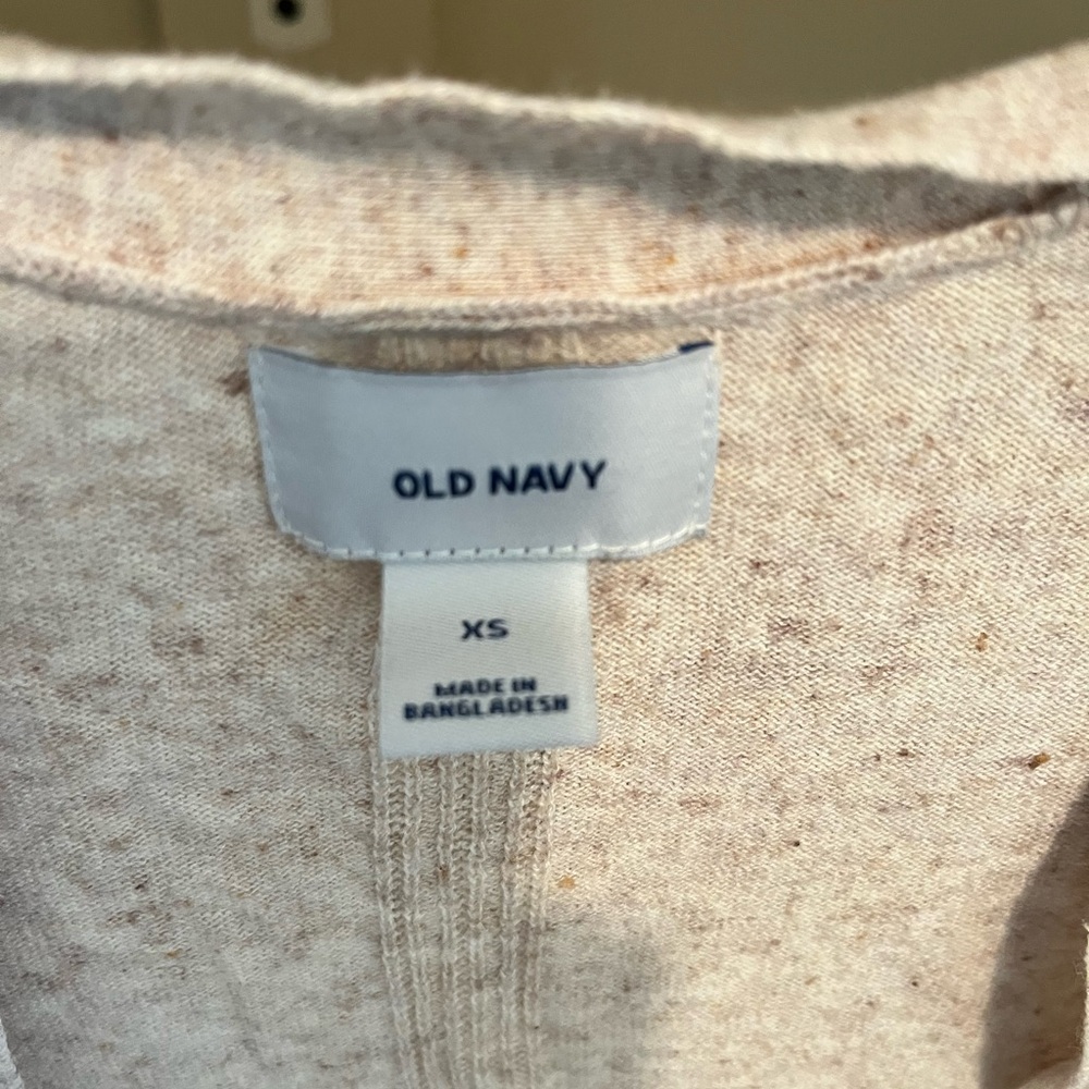 Old Navy Cream Tan Cardigan Sweater Soft Knit - Picture 2 of 2